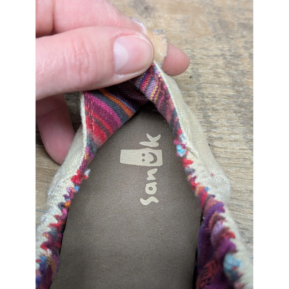 Sanuk Trippy Toes Ballet Flats Women's Size 9 Tan Fabric Foldable Travel Shoes - Picture 12 of 12